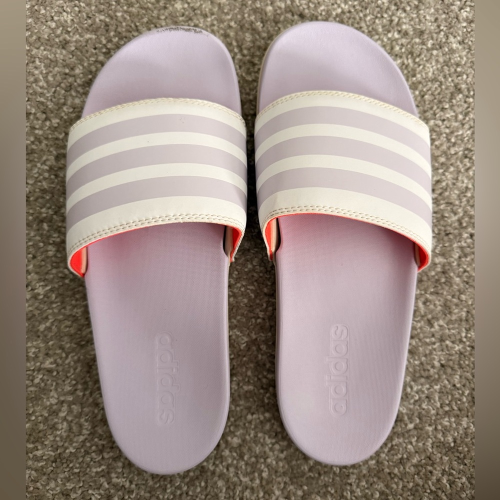 Adidas Adilette Slides Lavender Purple Size 9